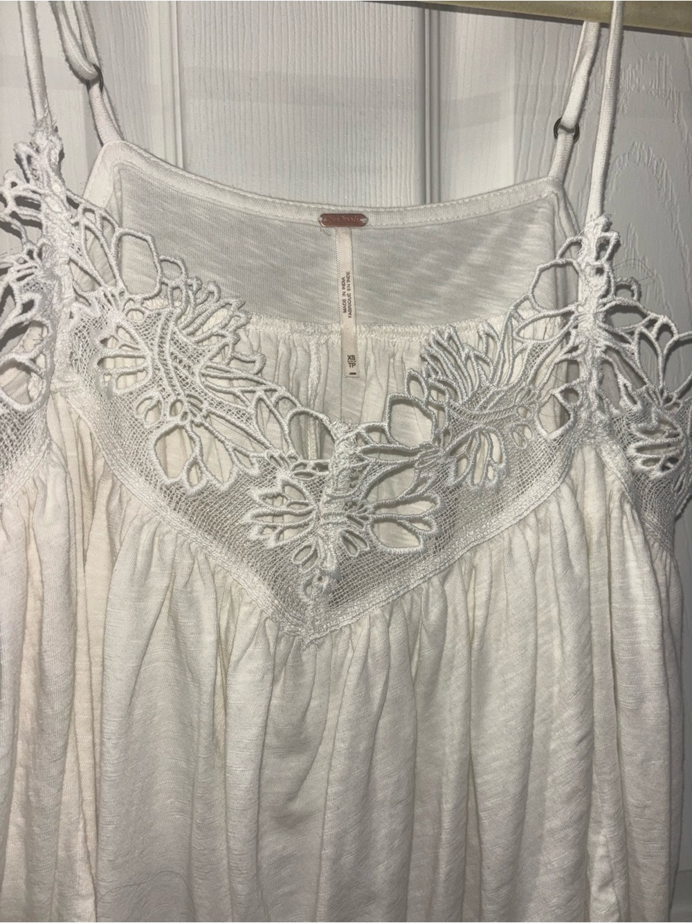 Free People Boho White Spaghetti Strap Women's Top